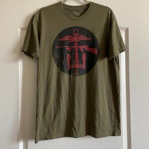 Ranger Up Mens Olive Green Graphic T-shirt Size L